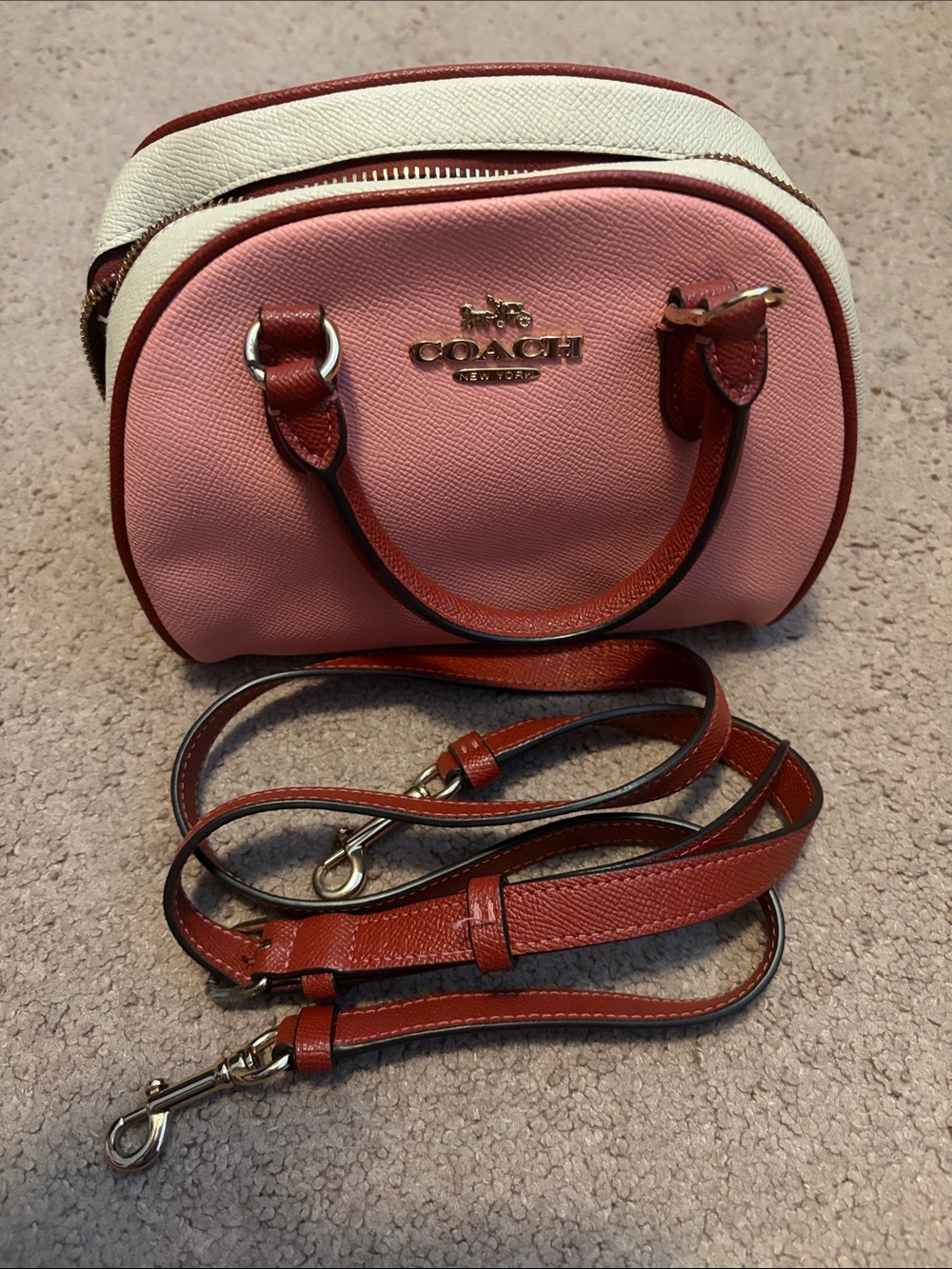 COACH Colorblock Sydney Satchel (Candy Pink) CC784